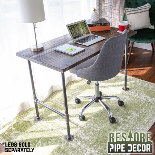 RESTORE Trail Brown Solid Wood Desk Tabletop - Sweatfully