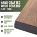 RESTORE Trail Brown Solid Wood Desk Tabletop - Sweatfully