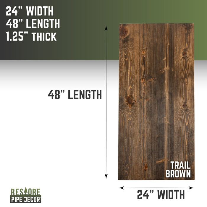 RESTORE Trail Brown Solid Wood Desk Tabletop - Sweatfully