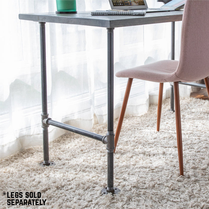 RESTORE Riverstone Grey Solid Wood Desk Tabletop - Sweatfully