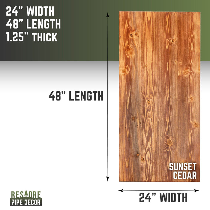 RESTORE Sunset Cedar Solid Wood Desk Tabletop - Sweatfully