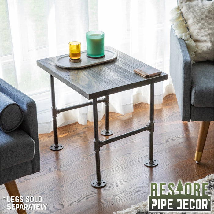 RESTORE Boulder Black Solid Wood End Tabletop - Sweatfully