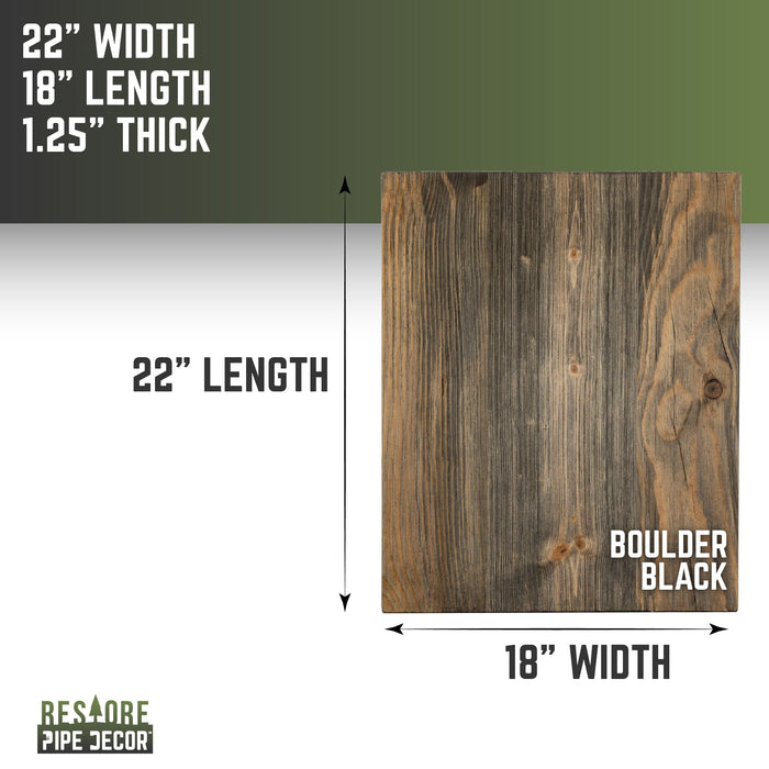 RESTORE Boulder Black Solid Wood End Tabletop - Sweatfully