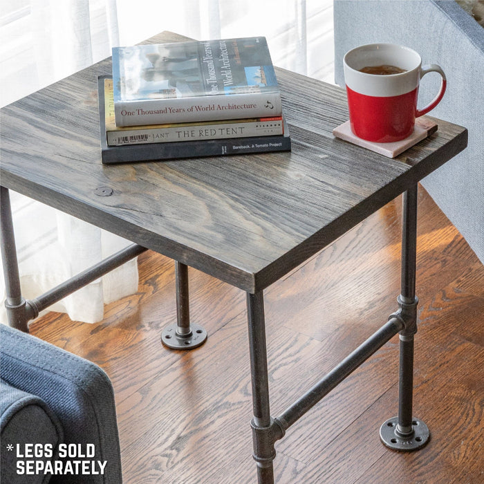 RESTORE Boulder Black Solid Wood End Tabletop - Sweatfully