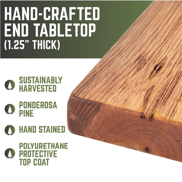 RESTORE Sunset Cedar Solid Wood End Tabletop - Sweatfully