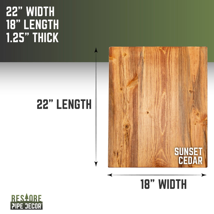 RESTORE Sunset Cedar Solid Wood End Tabletop - Sweatfully