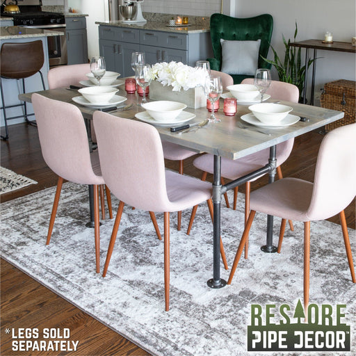 RESTORE Riverstone Grey Solid Wood Dining Tabletop - Sweatfully