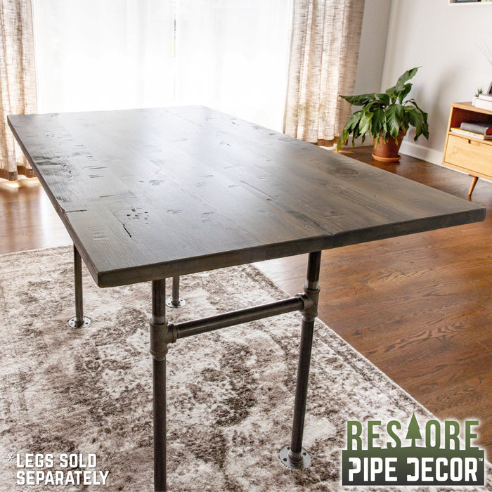RESTORE Riverstone Grey Solid Wood Dining Tabletop - Sweatfully