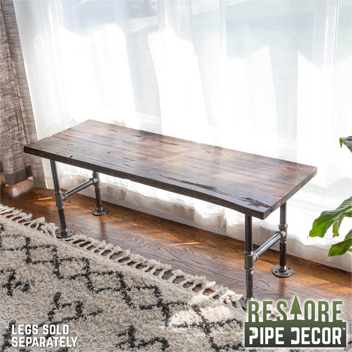 RESTORE Trail Brown Solid Live Edge Wood Console Tabletop - Sweatfully