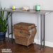 RESTORE Riverstone Grey Solid Live Edge Wood Console Tabletop - Sweatfully