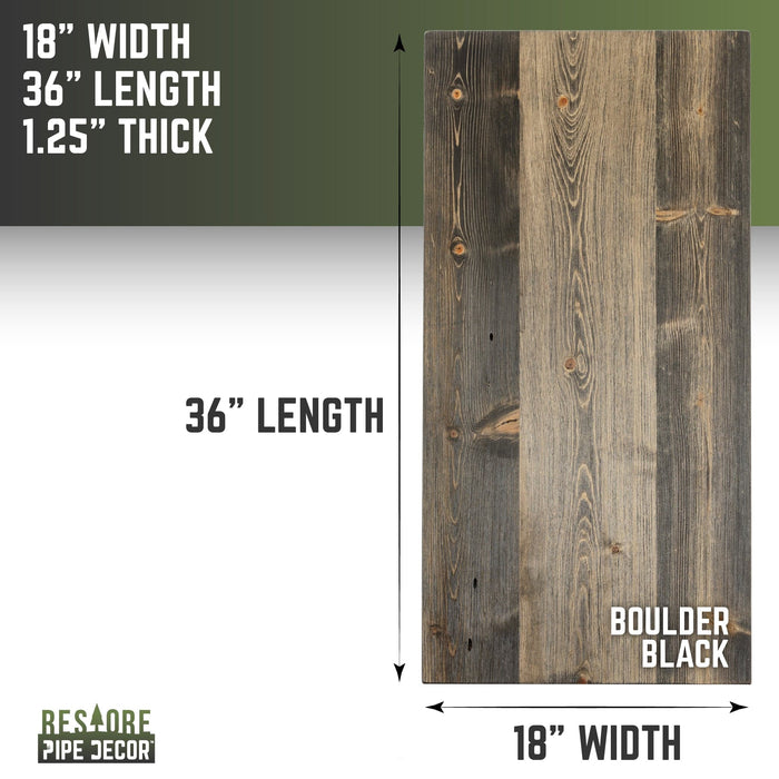RESTORE Boulder Black Solid Wood Coffee Tabletop - Sweatfully