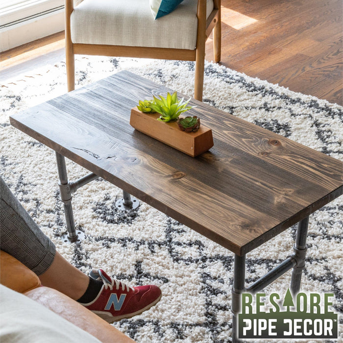 RESTORE Trail Brown Solid Wood Coffee Tabletop - Sweatfully