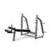 Olympic Decline Bench - Muscle D Fitness - 11 Gauge Steel - Commercial Upholstery - Weight Storage Pegs - Sweatfully