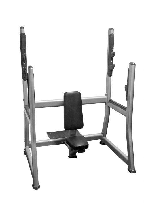 Olympic Military Bench - Muscle D Fitness - 11 Gauge Steel - Commercial Upholstery - Weight Storage Pegs - Sweatfully