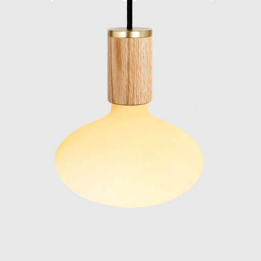 Oval Dim to Warm Pendant Light in Oak - Sweatfully
