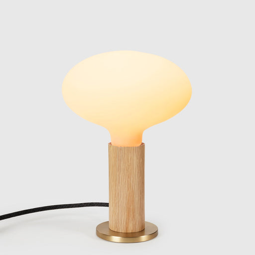 Knuckle Table Lamp in Oak + Oval Dim to Warm - Sweatfully