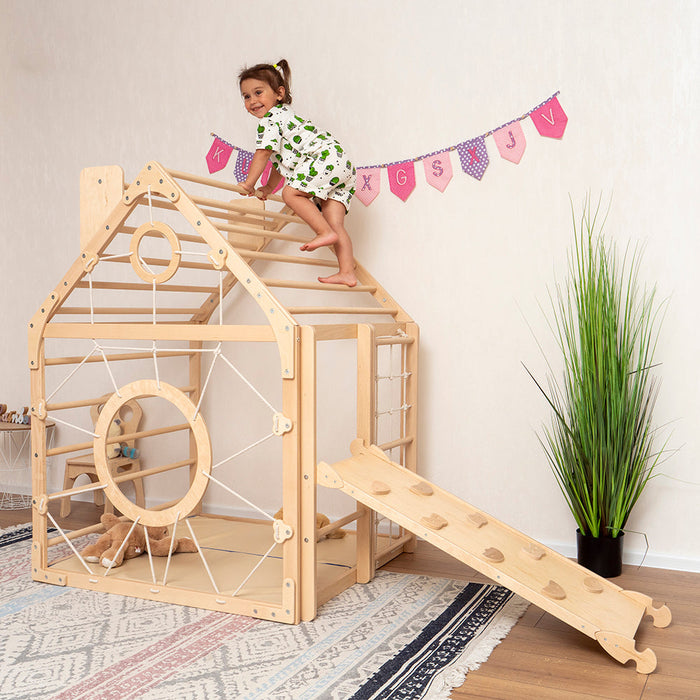 Wooden Climbing Playhouse - Sweatfully