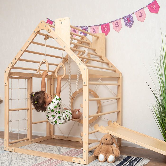 Wooden Climbing Playhouse - Sweatfully