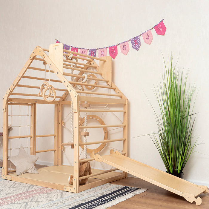Wooden Climbing Playhouse - Sweatfully
