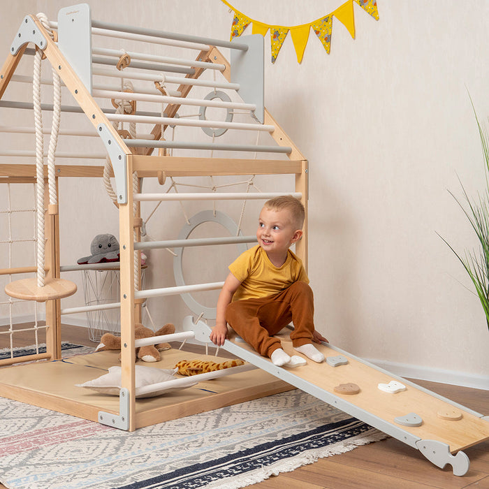 Wooden Climbing Playhouse - Sweatfully