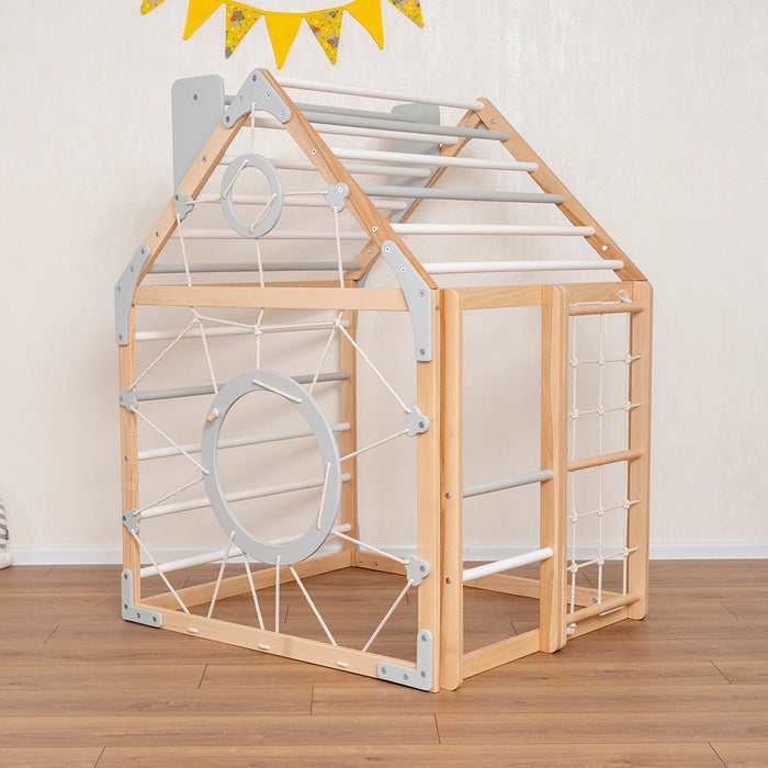 Wooden Climbing Playhouse - Sweatfully