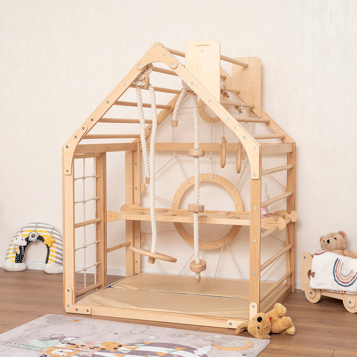 Wooden Climbing Playhouse - Sweatfully