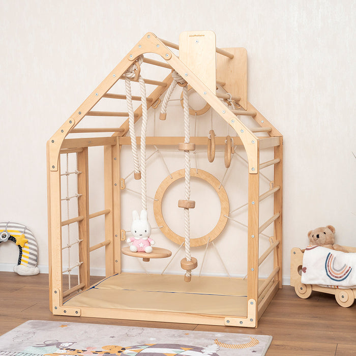 Wooden Climbing Playhouse - Sweatfully