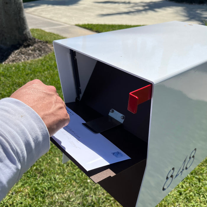 NEW! The Retrobox Locking Package Dropbox in JET BLACK - Modern Mailbox - Sweatfully
