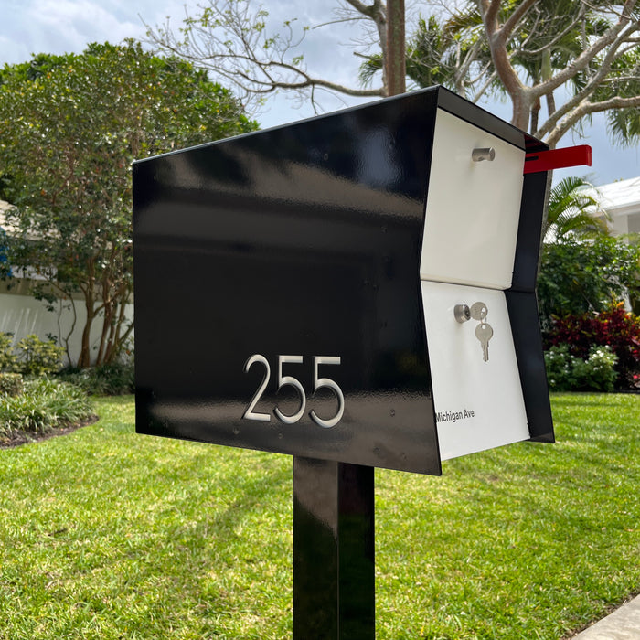 NEW! The Retrobox Locking Package Dropbox in JET BLACK - Modern Mailbox - Sweatfully