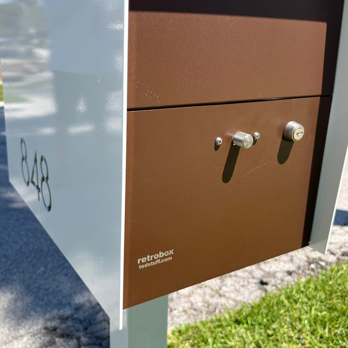 NEW! The Retrobox Locking Package Dropbox in ARCTIC WHITE - Modern Mailbox - Sweatfully