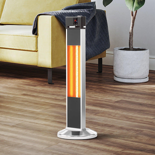 32"H Portable Vertical Infrared Heater 1500W Electric Stander with Remote Control, Tip-over Switch, 24h Timer - Sweatfully