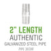 1 1/2 in. x 2 in. Galvanized Pipe - Sweatfully