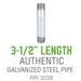 1 1/2 in. x 3 1/2 in. Galvanized Pipe - Sweatfully