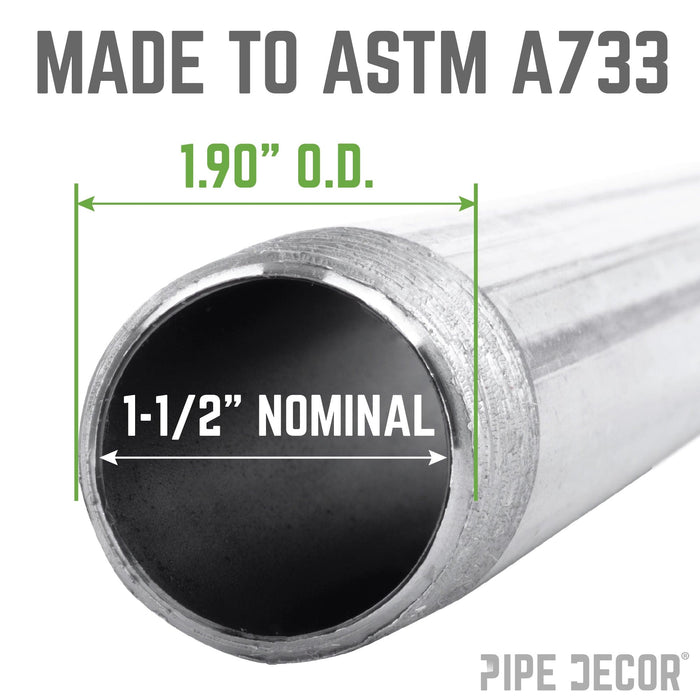 1 1/2 in. x 3 in. Galvanized Pipe - Sweatfully