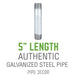 1 1/2 in. x 5 in. Galvanized Pipe - Sweatfully