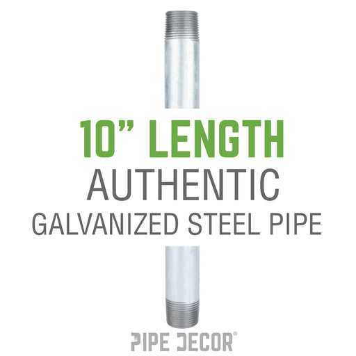 1/2 in. x 10 in. Galvanized Steel Nipple - Sweatfully