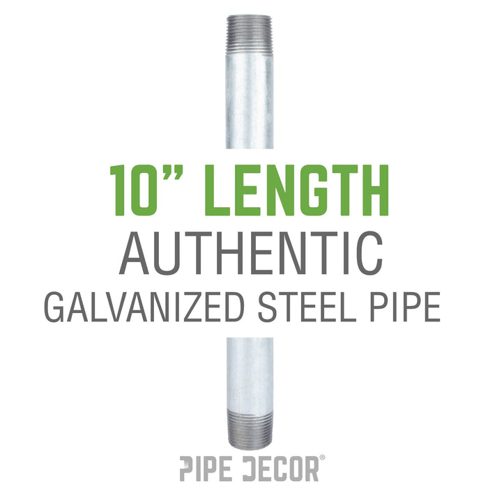 1/2 in. x 10 in. Galvanized Steel Nipple - Sweatfully