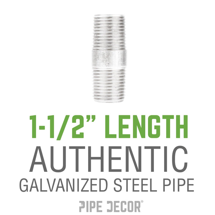 1/2 in. x 1 1/2 in. Galvanized Steel Nipple - Sweatfully