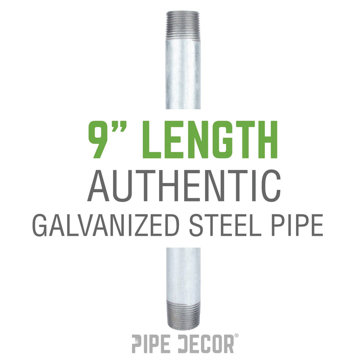 1/2 in. x 9 in. Galvanized Steel Nipple - Sweatfully