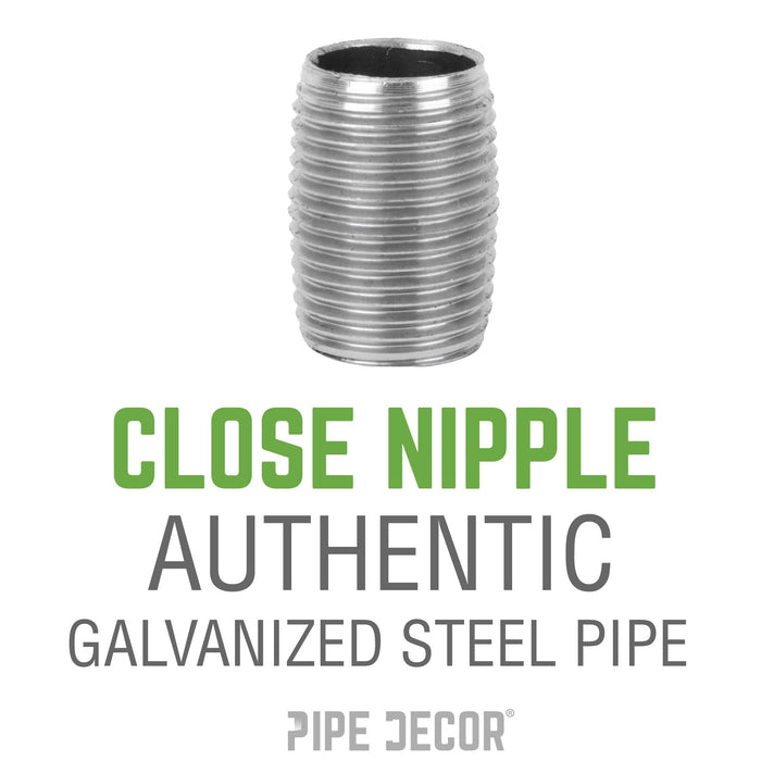 1/2 in. x Close Galvanized Steel Nipple - Sweatfully