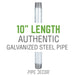1/4 in. x 10 in. Galvanized Pipe - Sweatfully