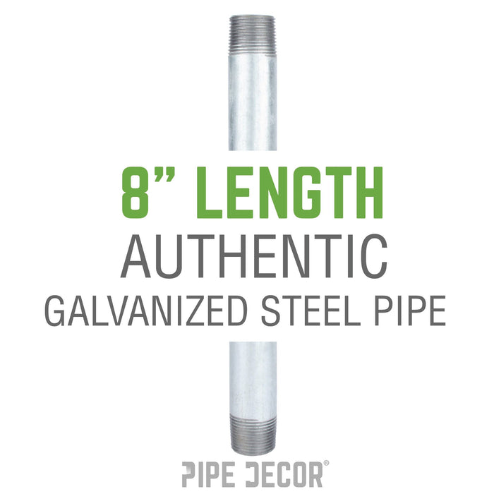 1/4 in. x 8 in. Galvanized Pipe - Sweatfully