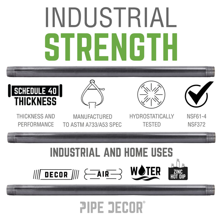 1/4 in. x 8 in. Galvanized Pipe - Sweatfully
