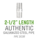 1 in. x 2 1/2 in. Galvanized Steel Nipple - Sweatfully