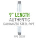 1 in. x 9 in Galvanized Pipe - Sweatfully