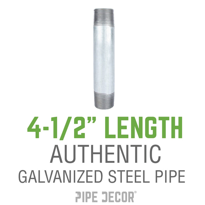 2 in. x 4 1/2 in. Galvanized Pipe - Sweatfully