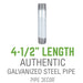 2 in. x 4 1/2 in. Galvanized Pipe - Sweatfully