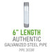 2 in. x 6 in. Galvanized Pipe - Sweatfully