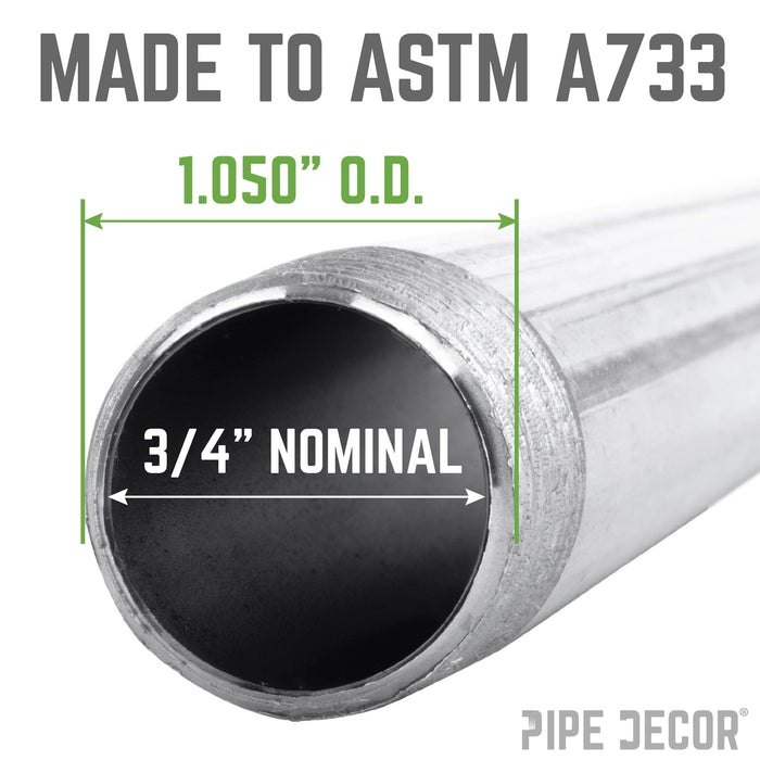3/4 in. x 3 in. Galvanized Steel Nipple - Sweatfully