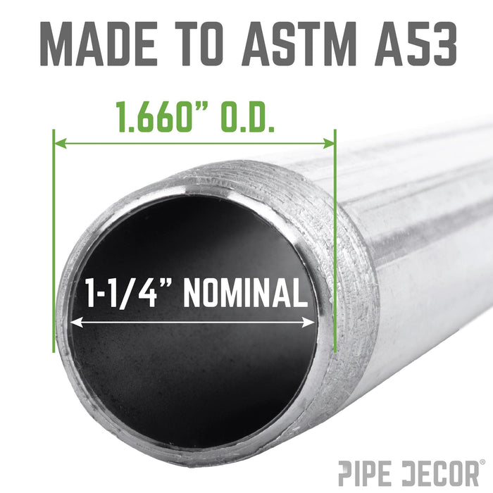 1 1/4 in. x 72 in. Galvanized Pipe - Sweatfully